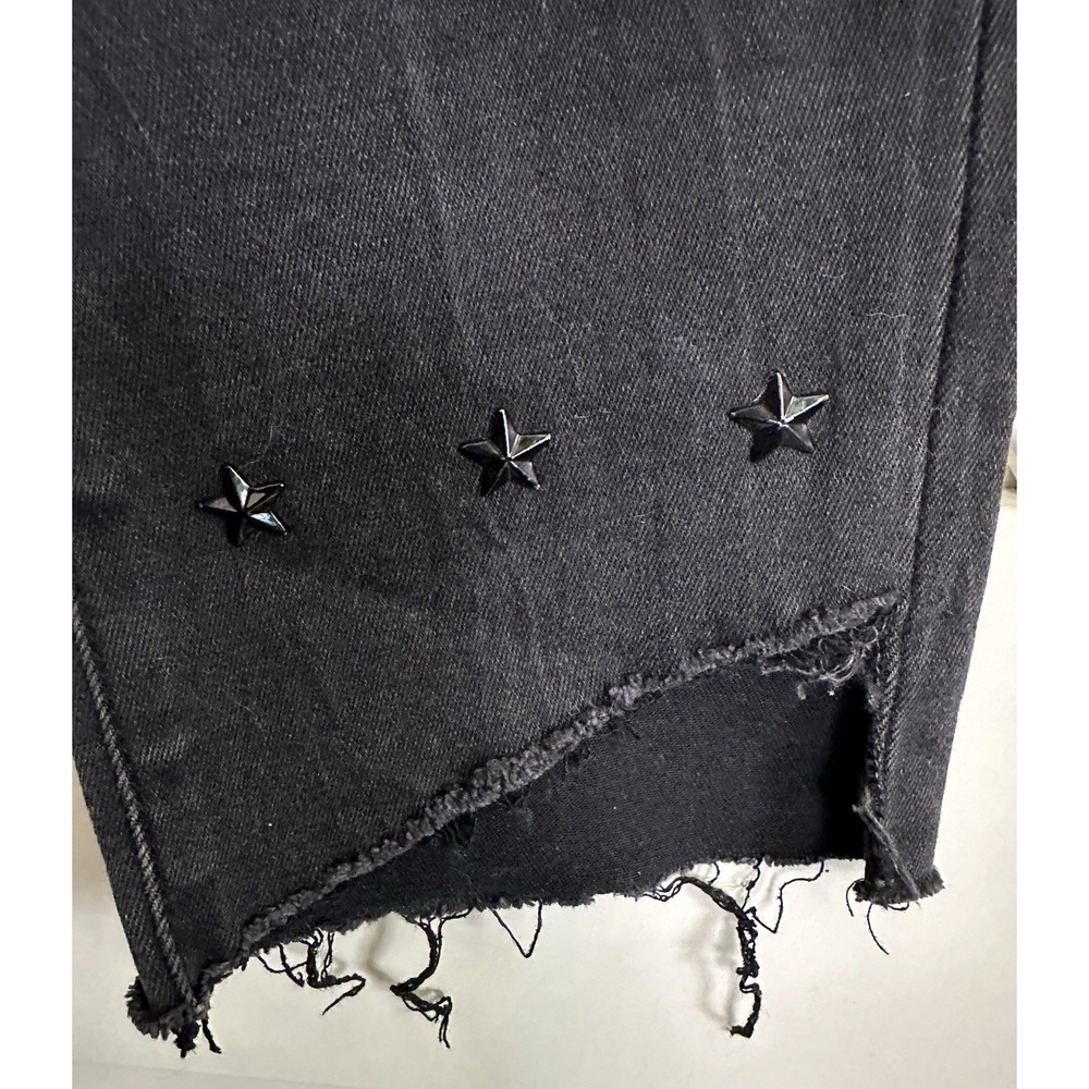 Buffalo David Bitton Faith Jeans Women Size 4/27 Black Star Embellished Mid Rise - Picture 2 of 7